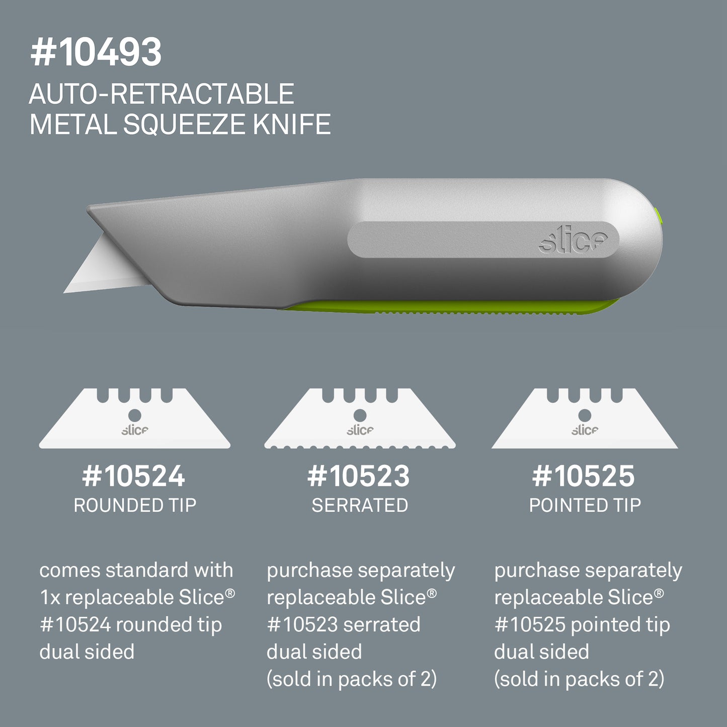 Slice Auto-Retractable Metal Squeeze Knife Data Sheet - DaltonSafety