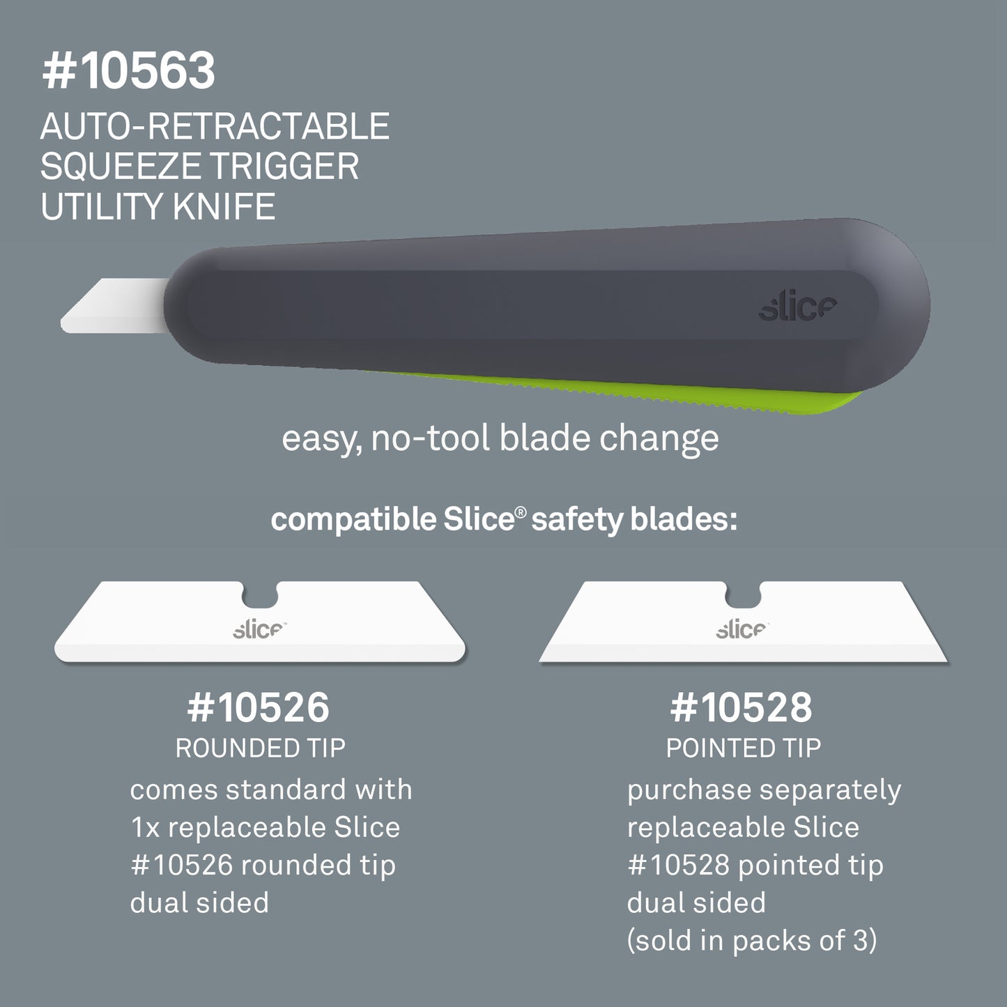 Slice Auto-Retractable Squeeze-Trigger Utility Knife Compatible Blades - DaltonSafety