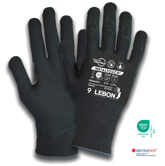 Lebon METALTOUCH Seamless Knitted Gloves 10 Gauge - Black