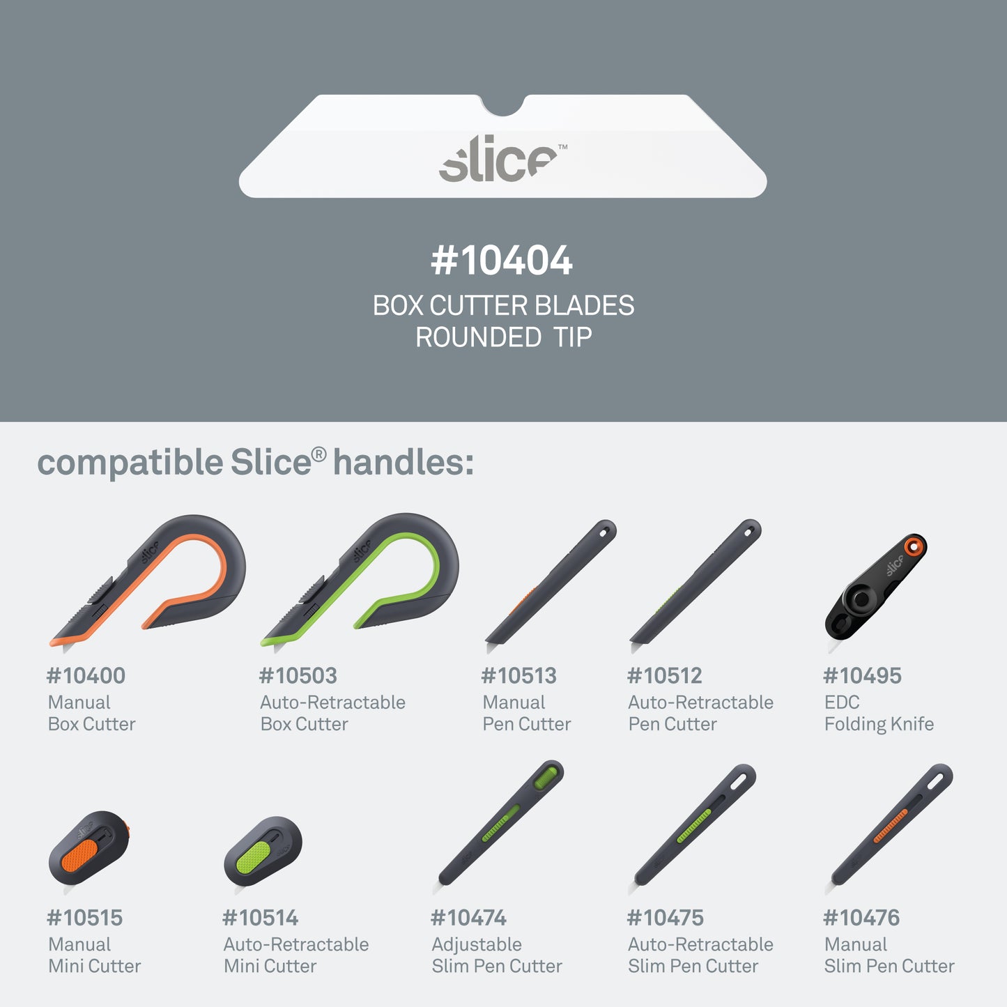 Slice Box Cutter Blades (Rounded Tip) Compatible Slice Handles - DaltonSafety
