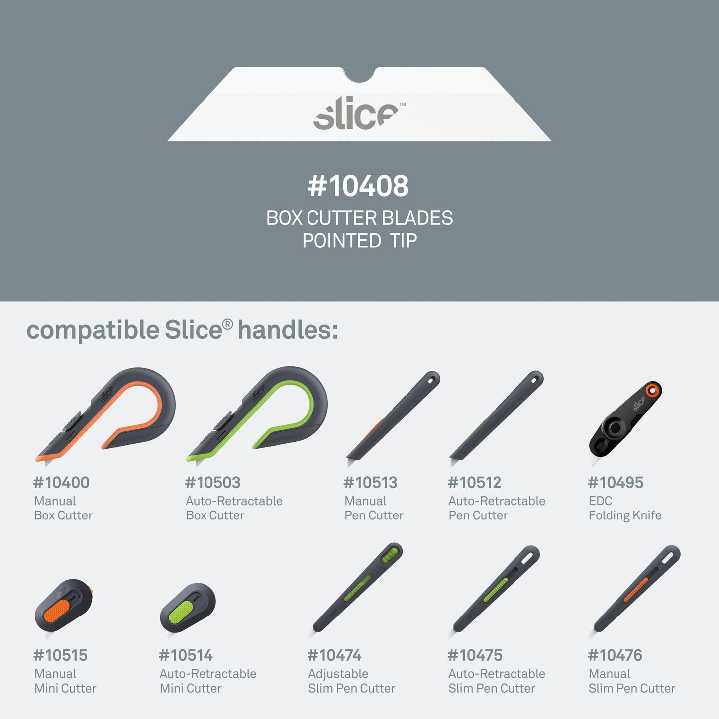 Slice Box Cutter Blades (Pointed Tip) Compatible Slice Handles - DaltonSafety