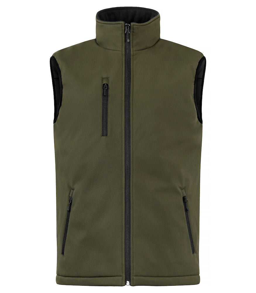 United Brands Clique Mens Padded Softshell Gilet - Dalton Safety - Dark Green 