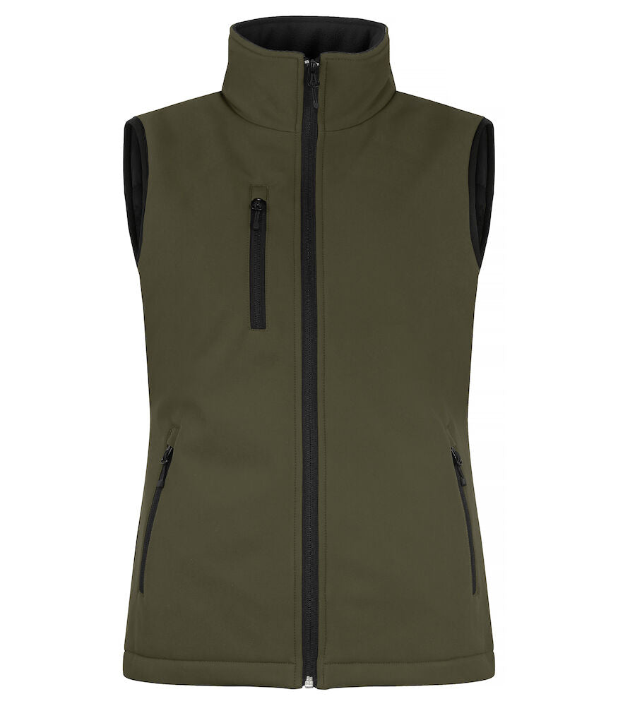 United Brands Clique Womens Padded Softshell Vest - Dalton Safety - Dark Green 