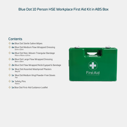 Blue Dot 10 Person HSE First Aid Kit in ABS Box