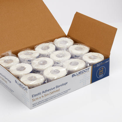 Blue Dot White Elastic Adhesive Bandage