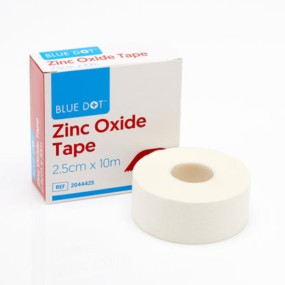 Blue Dot Zinc Oxide Tape 2.5cm x 10m box and roll 