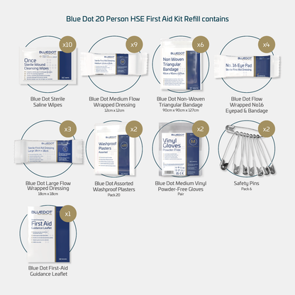 Blue Dot 20 person HSE First Aid Kit Refill