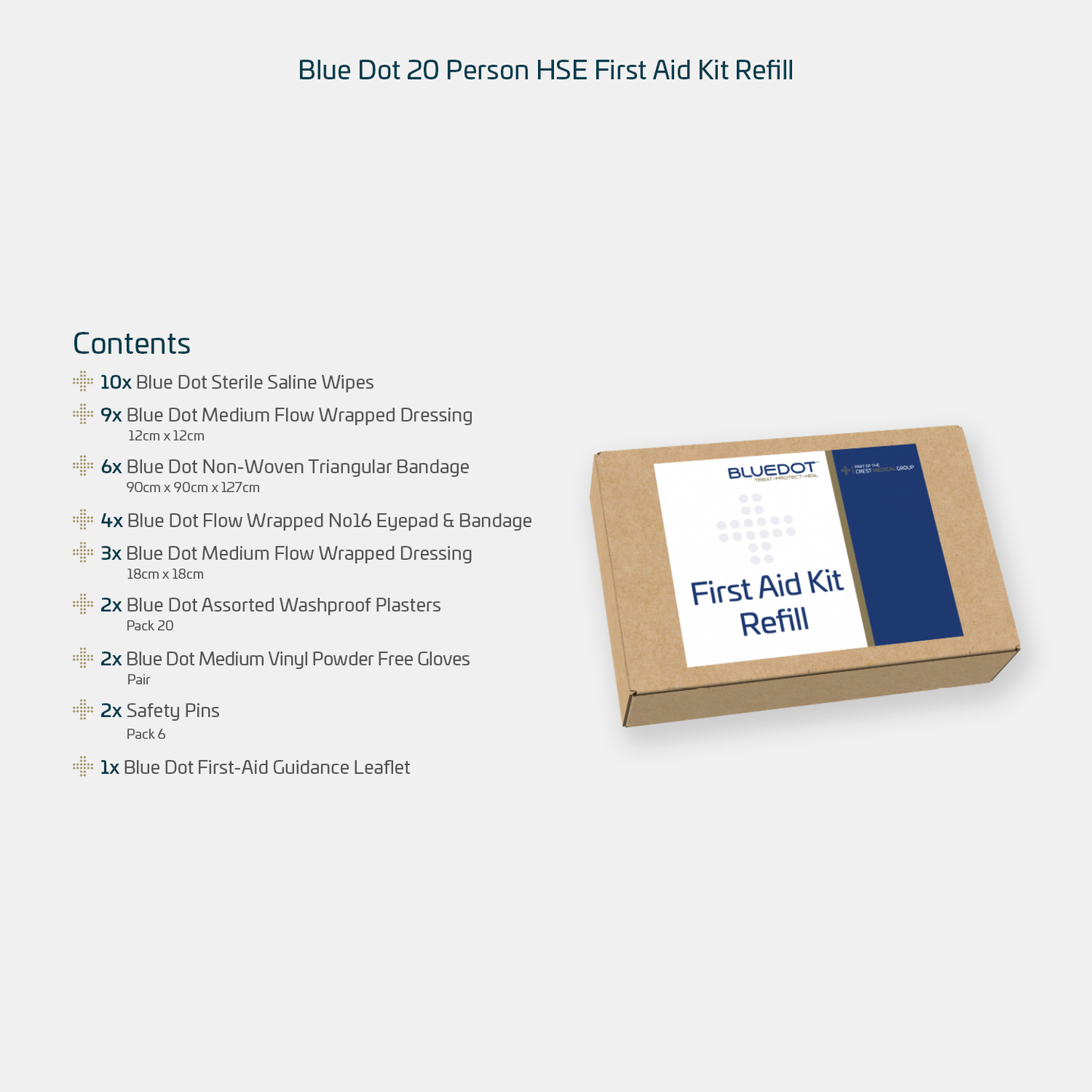 Blue Dot 20 person HSE First Aid Kit Refill