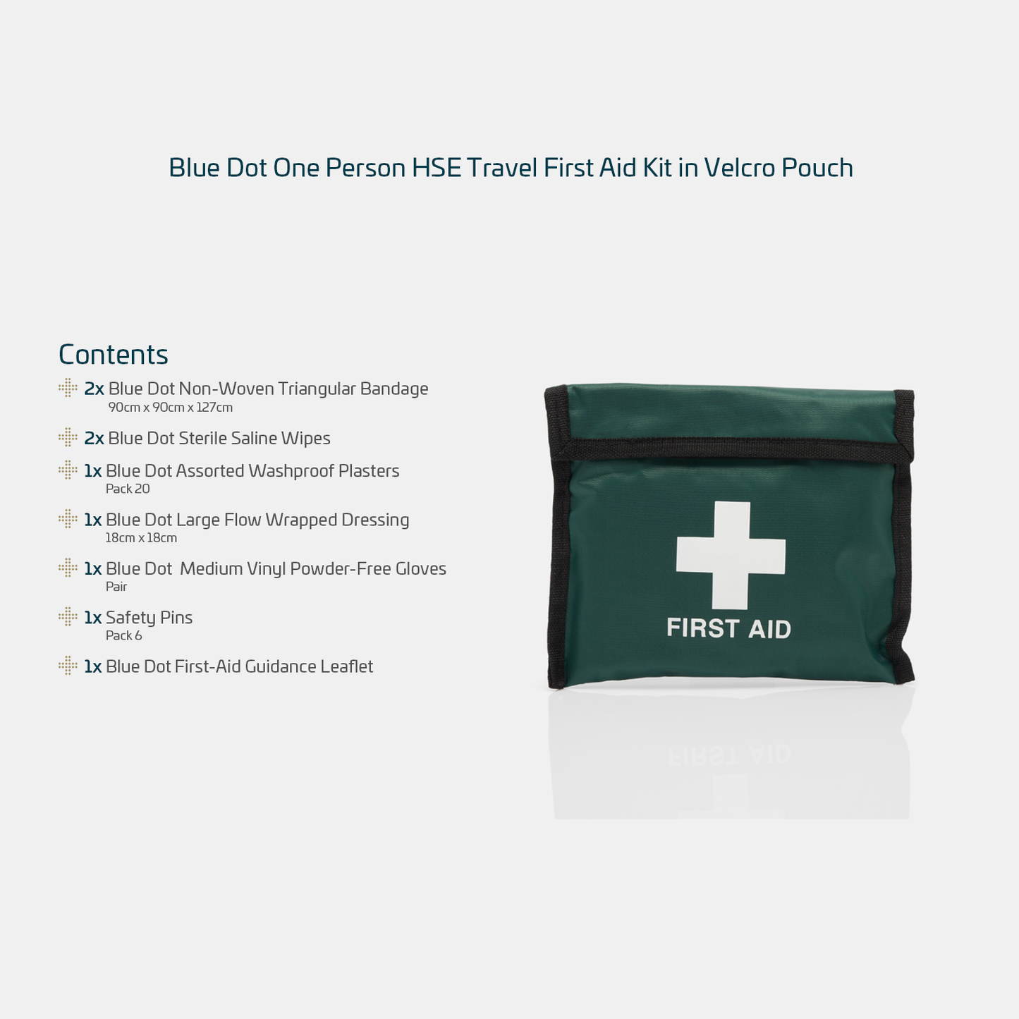 Blue Dot One Person HSE Travel First Aid Kit in Pouch