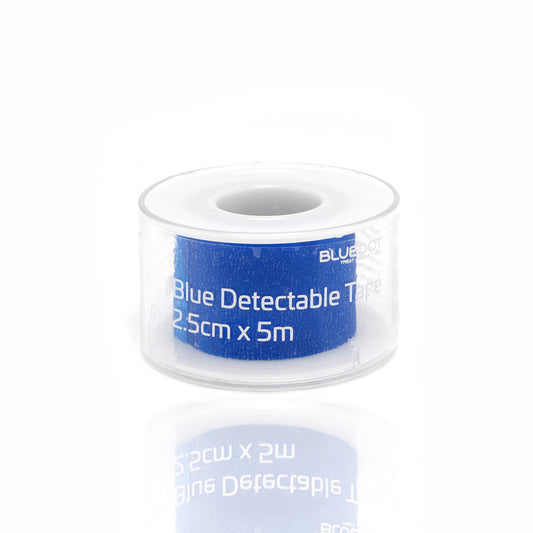 Blue Dot Blue Detectable Tape 2.5cm x 5m (Pack of 10) packaging 