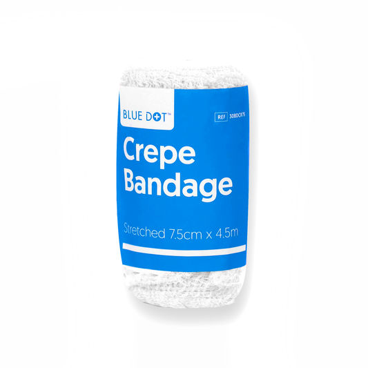 Blue Dot Crepe Bandage 7.5cm x 4.5mtr (Pack of 10)