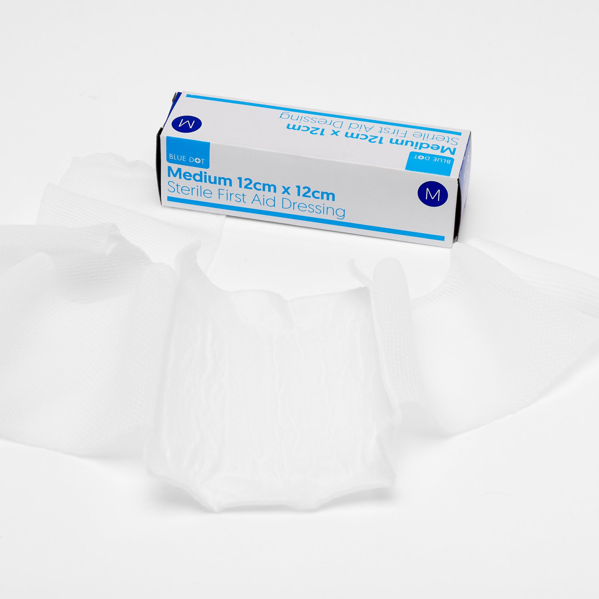 Blue Dot Boxed Medium Dressing (Pack of 10) box and rolls 