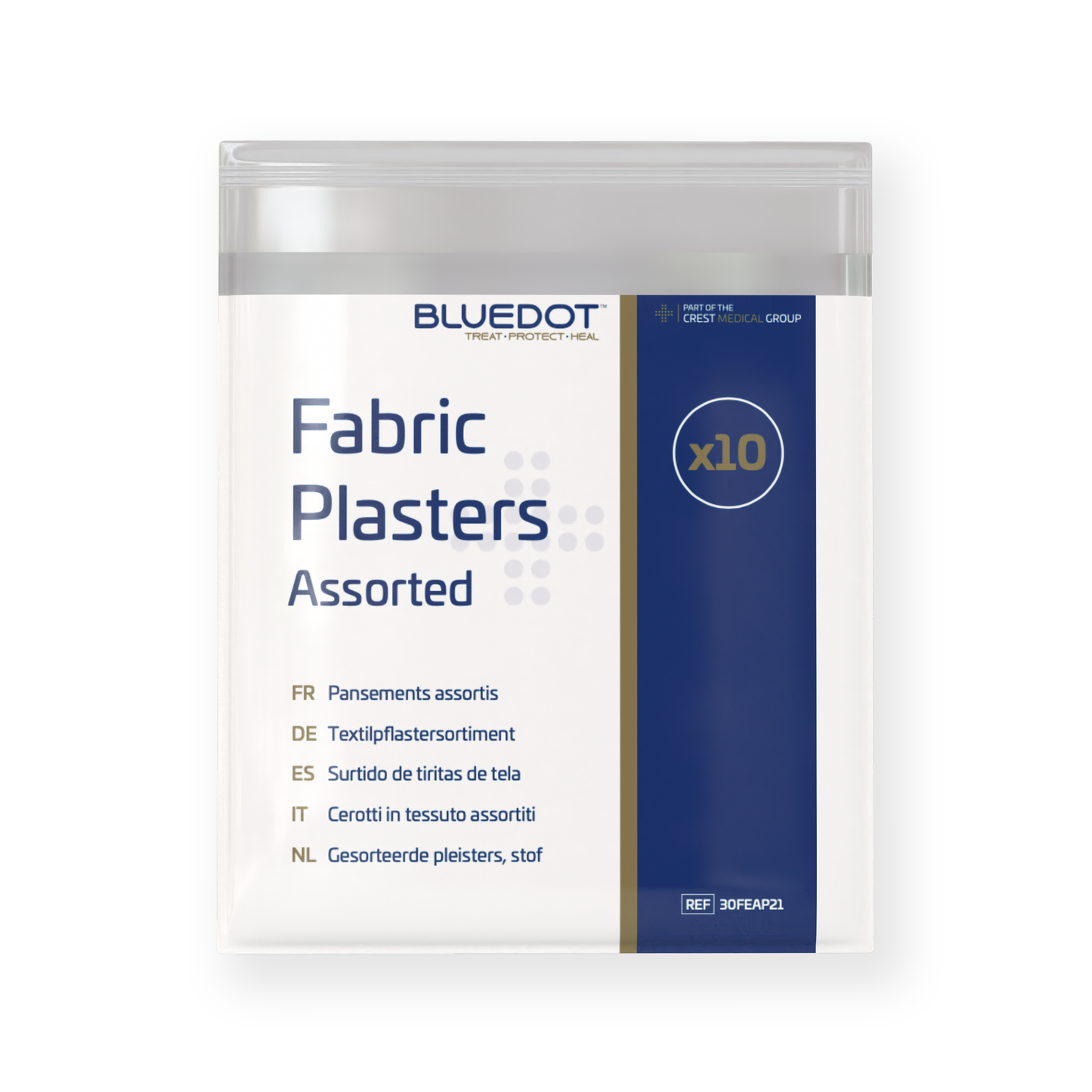 Blue Dot Assorted Fabric Plasters (Bag 10)