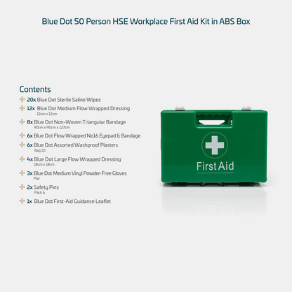 Blue Dot 50 Person HSE Workplace First Aid Kit in ABS Box