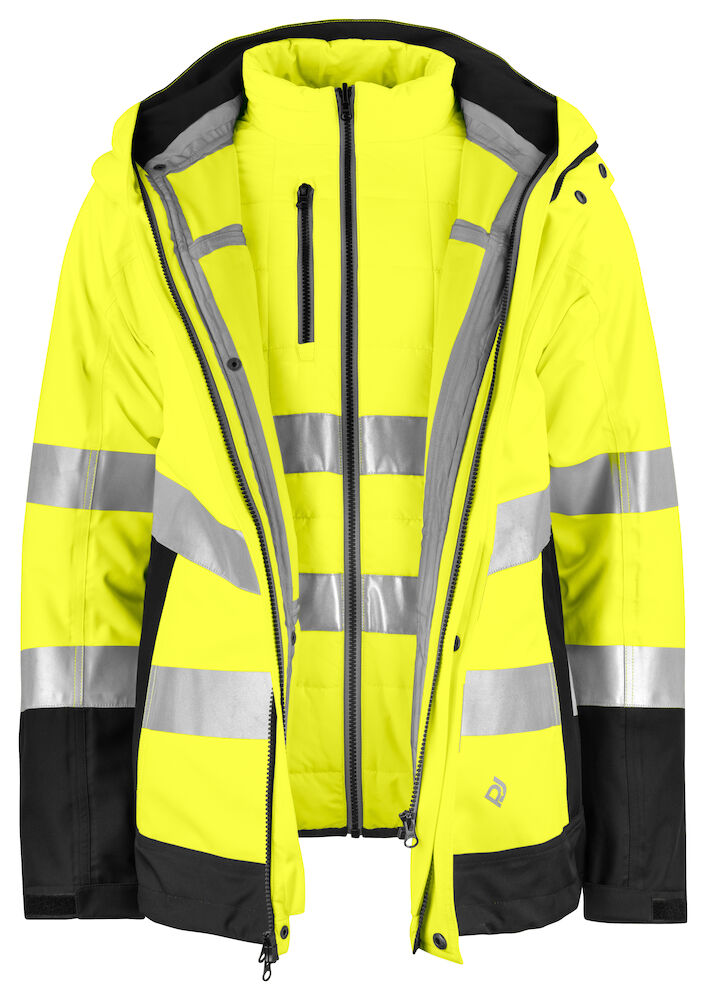 6445 Pro-job Mens Hi-Vis 3-in-1 Class 3/2 Functional Jacket