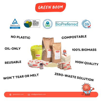 Green Boom Oil-Only Medium Absorbent Booms (Pack of 4)