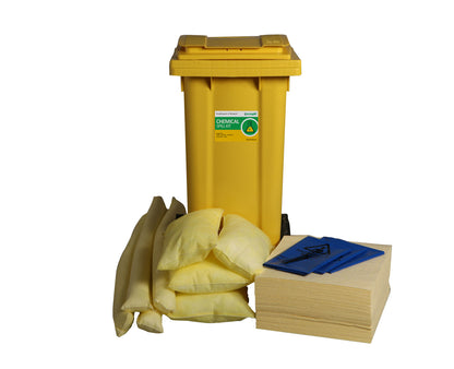 120L Chemical Spill Response Kit | 2 Wheel PE Bin