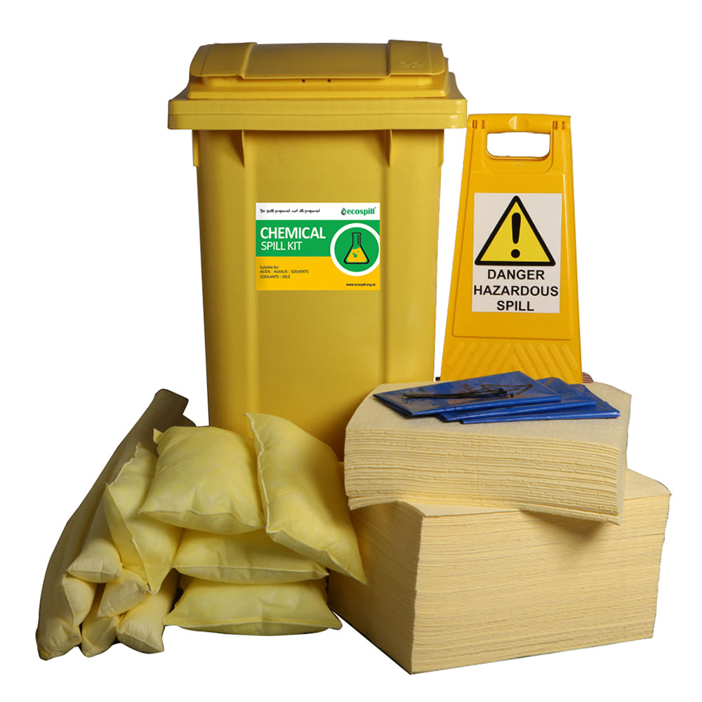 240L Chemical Spill Response Kit | 2 Wheel PE Bin