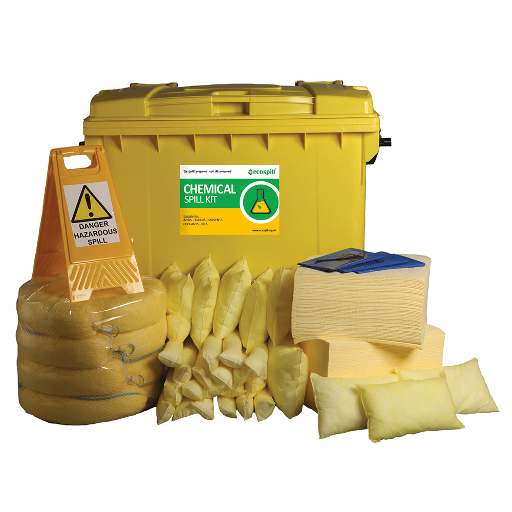 600L Chemical Spill Response Kit | 4 Wheel PE Bin