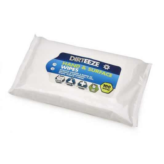 Hand & Surface Sanitising wipes Soft pack 100 sheets 27 x 20cm - DaltonSafety