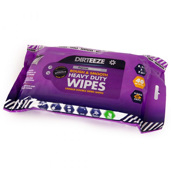 Rough & Smooth wipes Flowpack 40 micro-beaded cloths 22 x 20cm degreaser - DaltonSafety