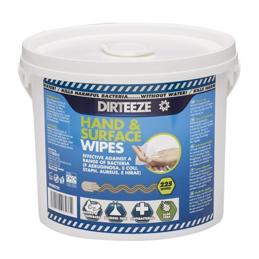 Hand & Surface Sanitising wipes Bucket 225 sheets 28 x 25cm - DaltonSafety