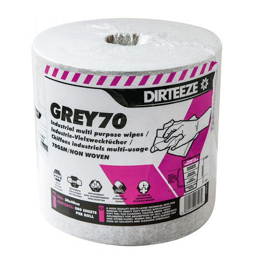 Grey 70 Polishing cloths Roll 500 sheets 30 x 40cm - DaltonSafety