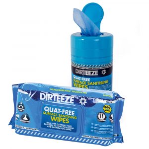 Quat-free surface sanitising wipes Jumbo tub 250 sheets 20 x 20cm - DaltonSafety