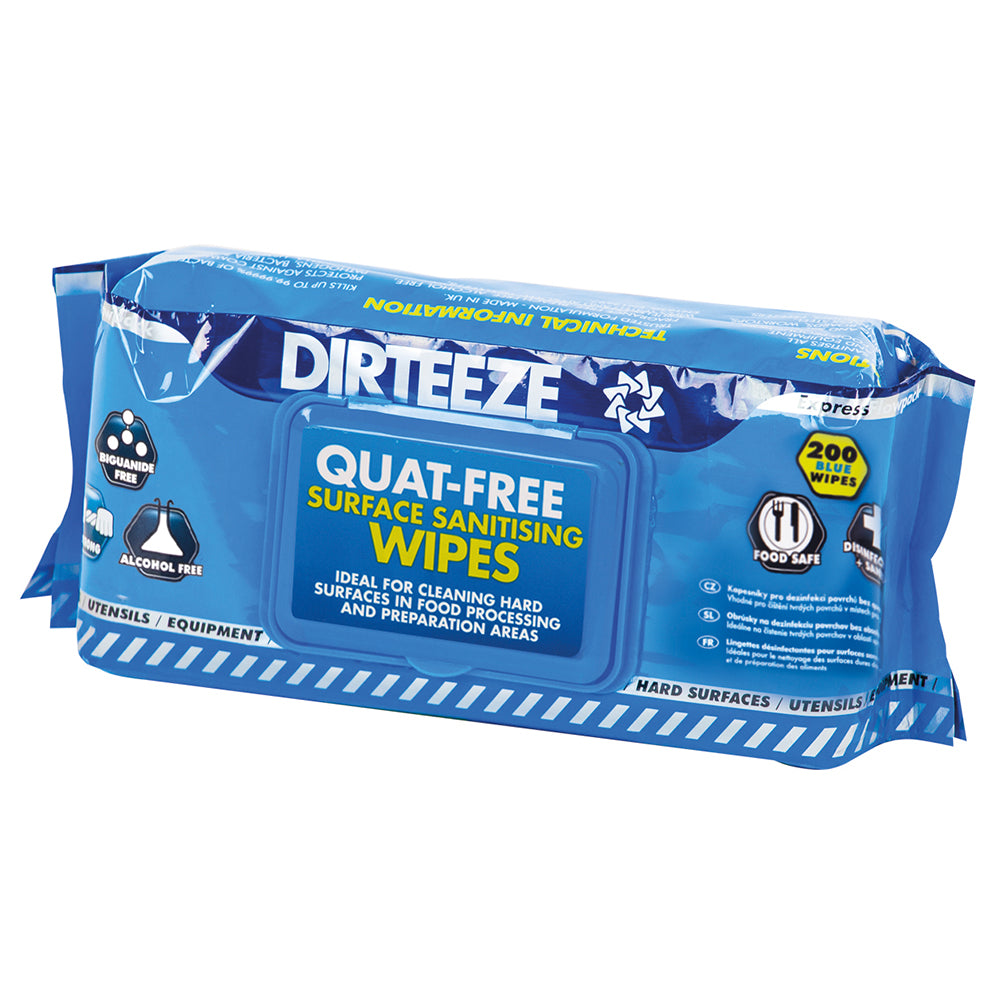 Quat-free surface sanitising wipes Soft pack with snapfast lid 200 sheets 20 x 20cm - DaltonSafety