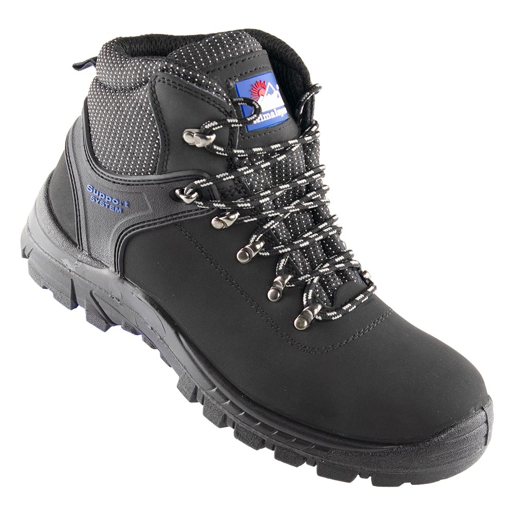 Black Leather Steel Toe Cap Safety Hiker Boot