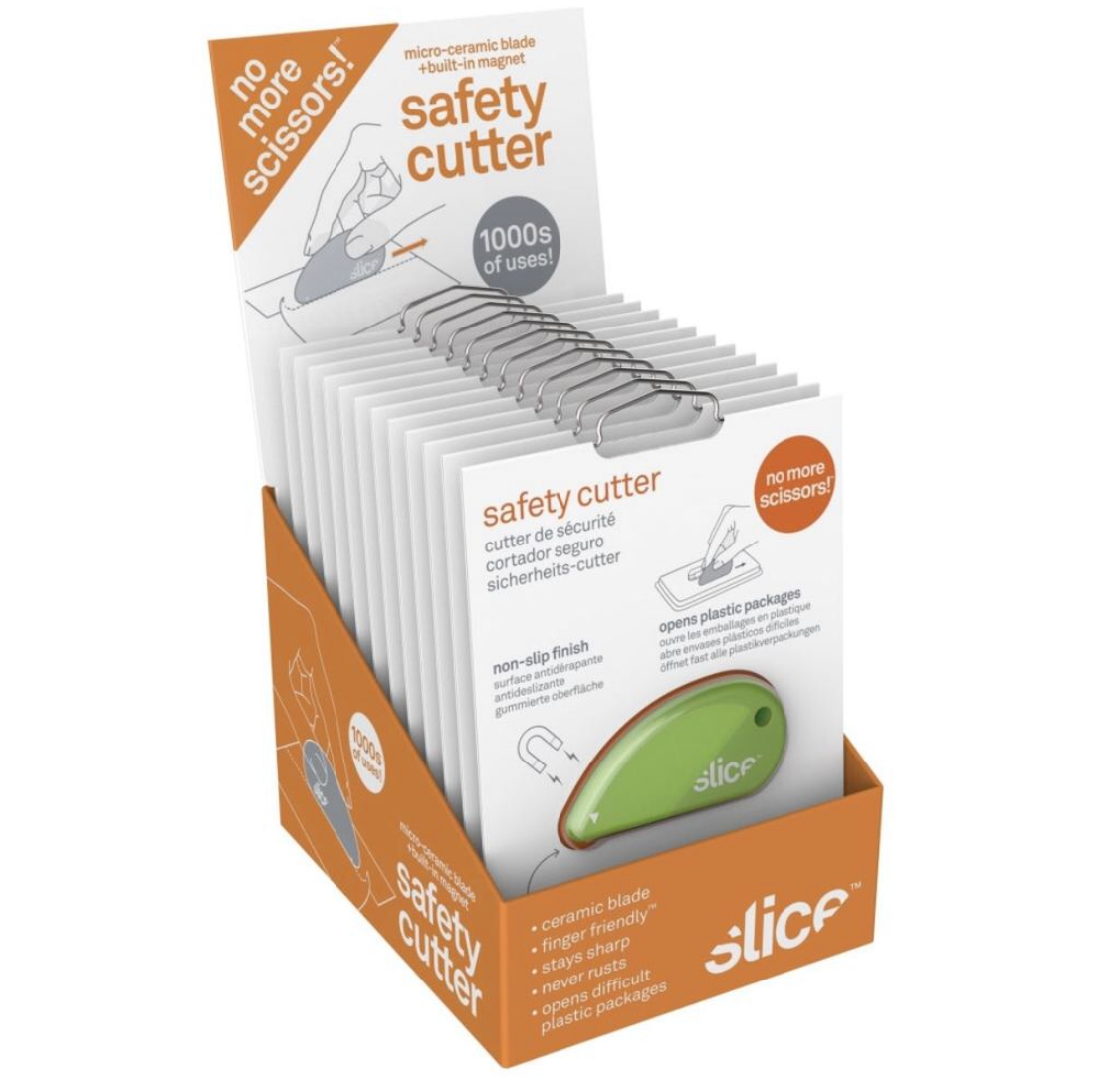 Slice 00100 Safety Cutter Counter Display (12 Cutters) - DaltonSafety