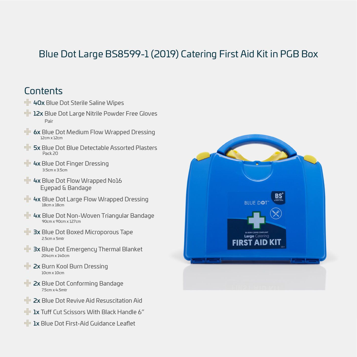 Blue Dot Large BS 8599-1 (2019) Catering First Aid Kit In PGB Box