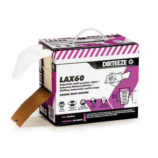 Lax 60 Low Lint Rag Replacement wipes Box 150 sheets 30 x 50cm - DaltonSafety