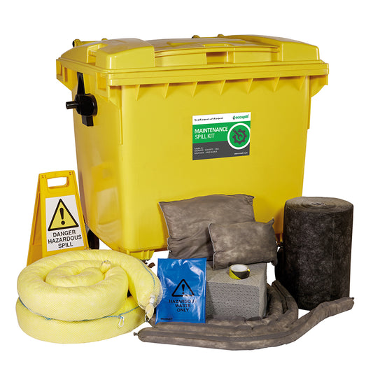 1000L Maintenance Spill Response Kit | 4 Wheel PE Bin