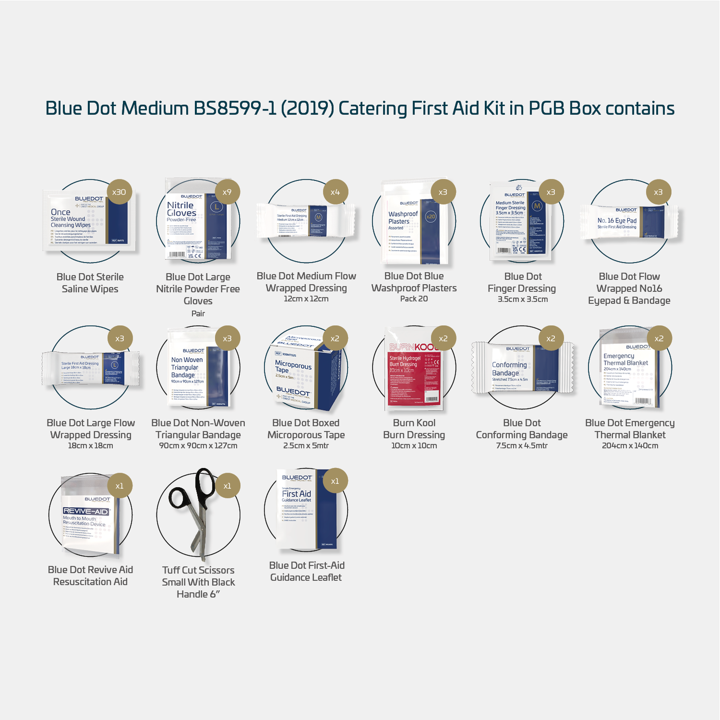 Blue Dot Medium BS 8599-1 (2019) Catering First Aid Kit In PGB Box