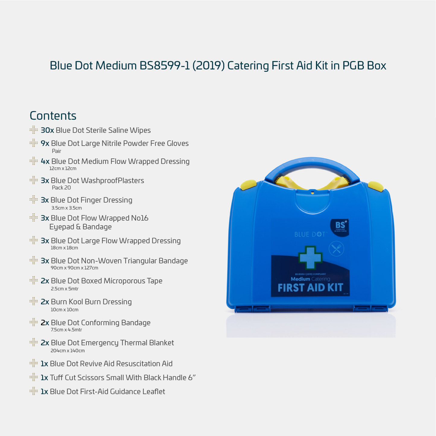 Blue Dot Medium BS 8599-1 (2019) Catering First Aid Kit In PGB Box