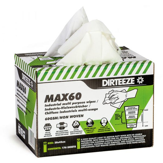 Max 60 Light Duty wipes Box 176 sheets 30 x 42cm - DaltonSafety