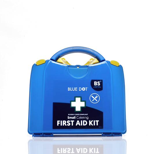 Blue Dot Small BS 8599-1 (2019) Catering First Aid Kit In PGB Box front view 