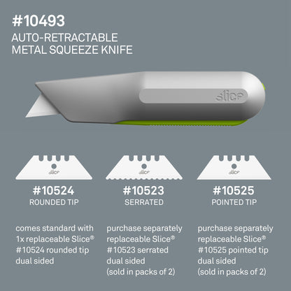 Slice Auto-Retractable Metal Squeeze Knife