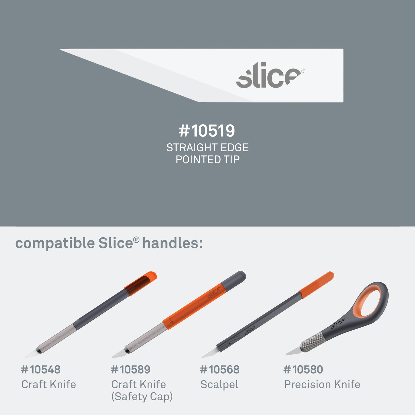 Slice Craft Blades (Straight Edge, Pointed Tip)