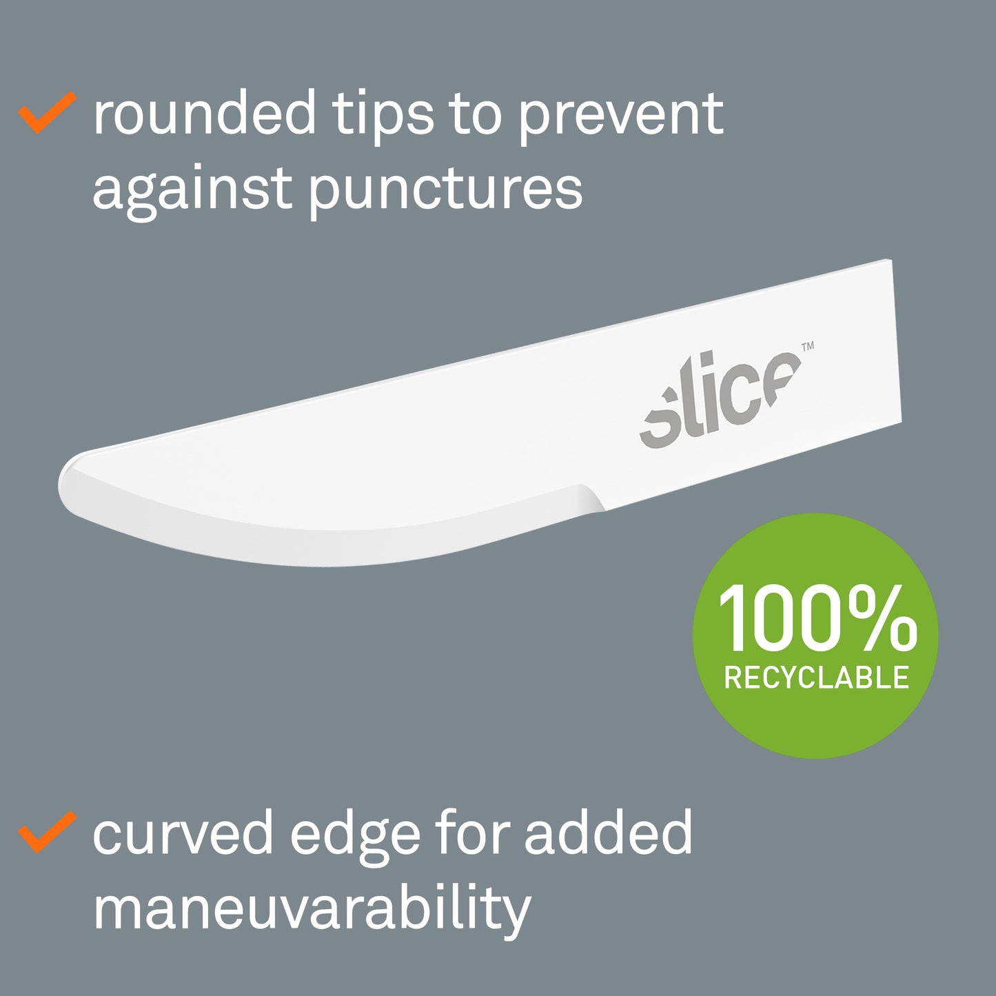 Slice Ceramic Craft Knife Blades (Curved Edge, Rounded Tip)