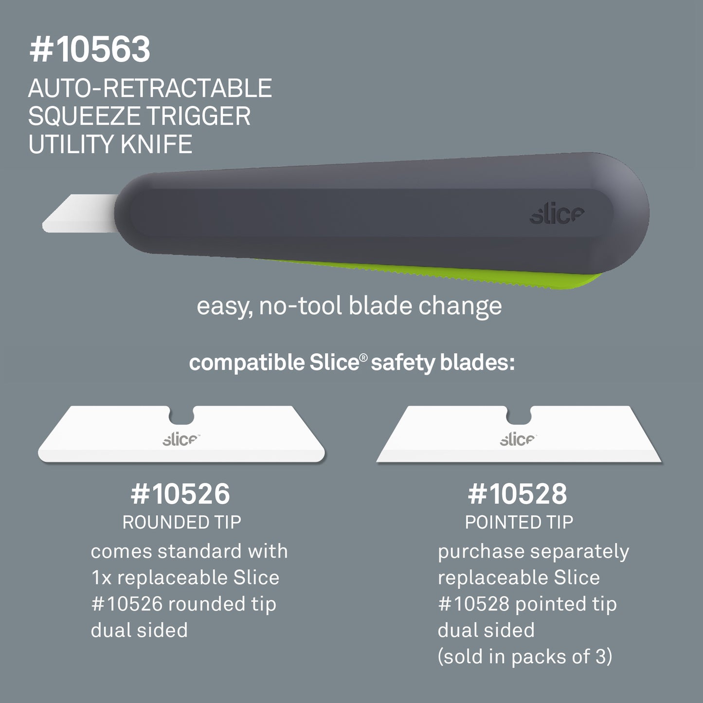 Slice Auto-Retractable Squeeze-Trigger Utility Knife
