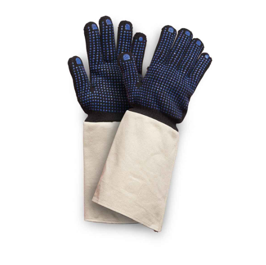 LebonGTA/D/M/COT/SD Seamless Knitted Glove - Navy Coating with Black Knitting and White Cuffs 