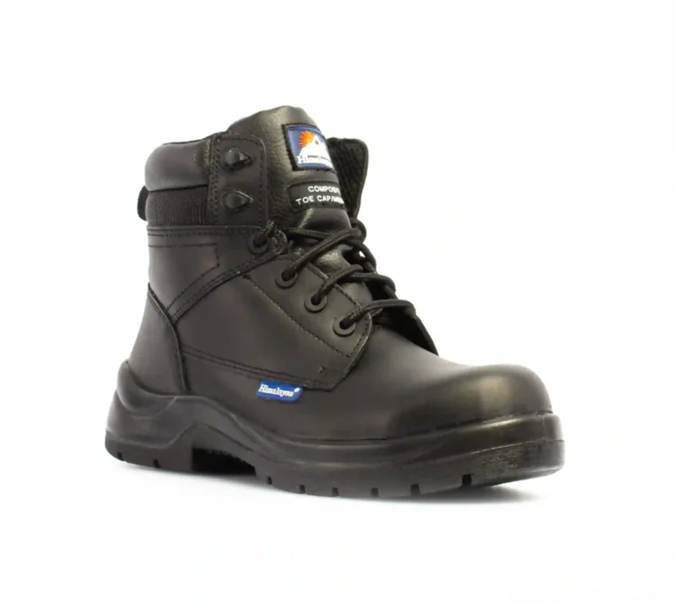 Black Leather HyGrip Safety Boot With Metal Free Toe