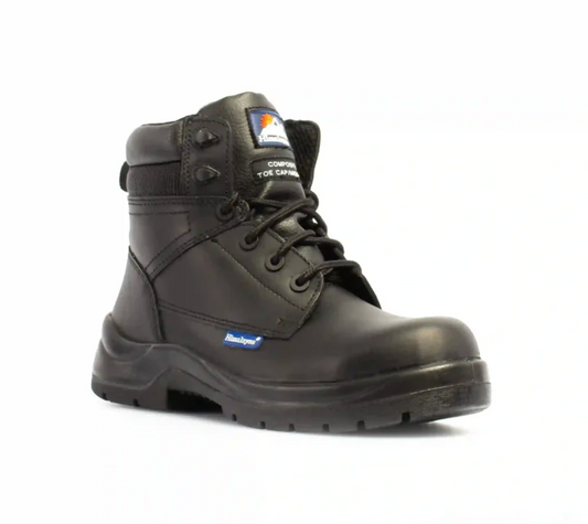 Black Leather HyGrip Safety Boot With Metal Free Toe - Dalton Safety 