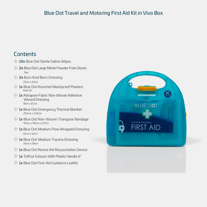 Blue Dot BS 8599-1 (2019) Travel and Motoring First Aid Kit in Vivo Box