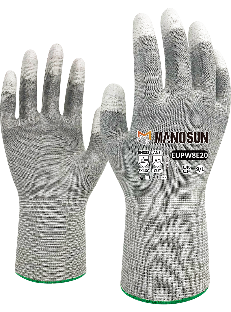 EUPW8E20 Anti-Static PU Fingertip Glove Gauge 18 - DaltonSafety