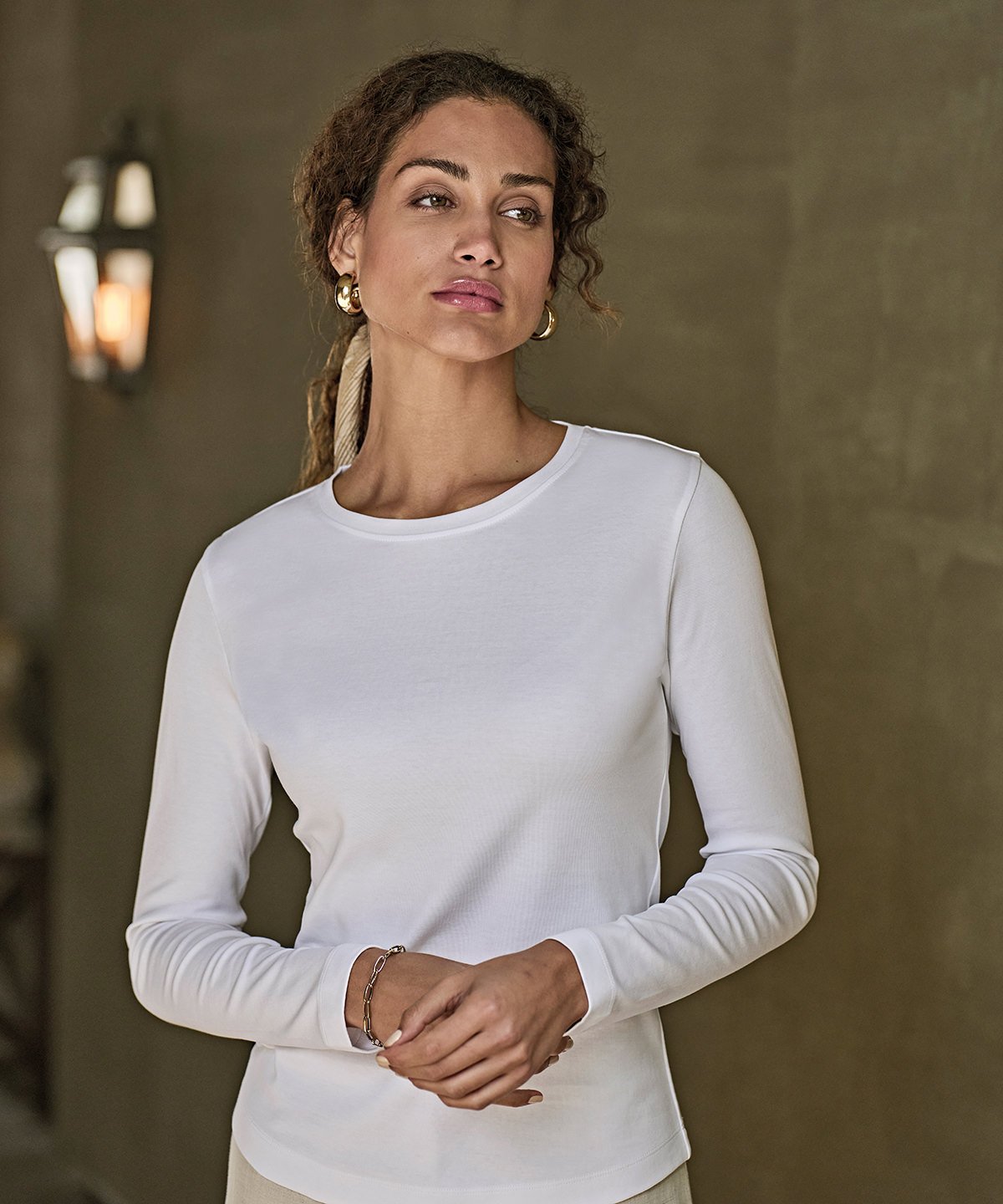 Womens Long Sleeve Interlock Tee