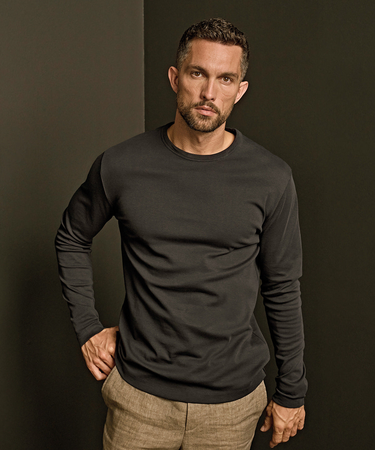 Mens Long Sleeve Interlock Tee