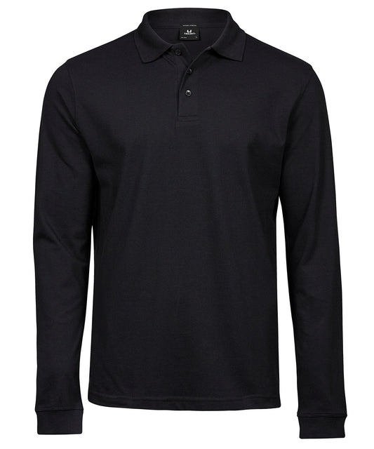 Mens Luxury Stretch Long Sleeve Polo